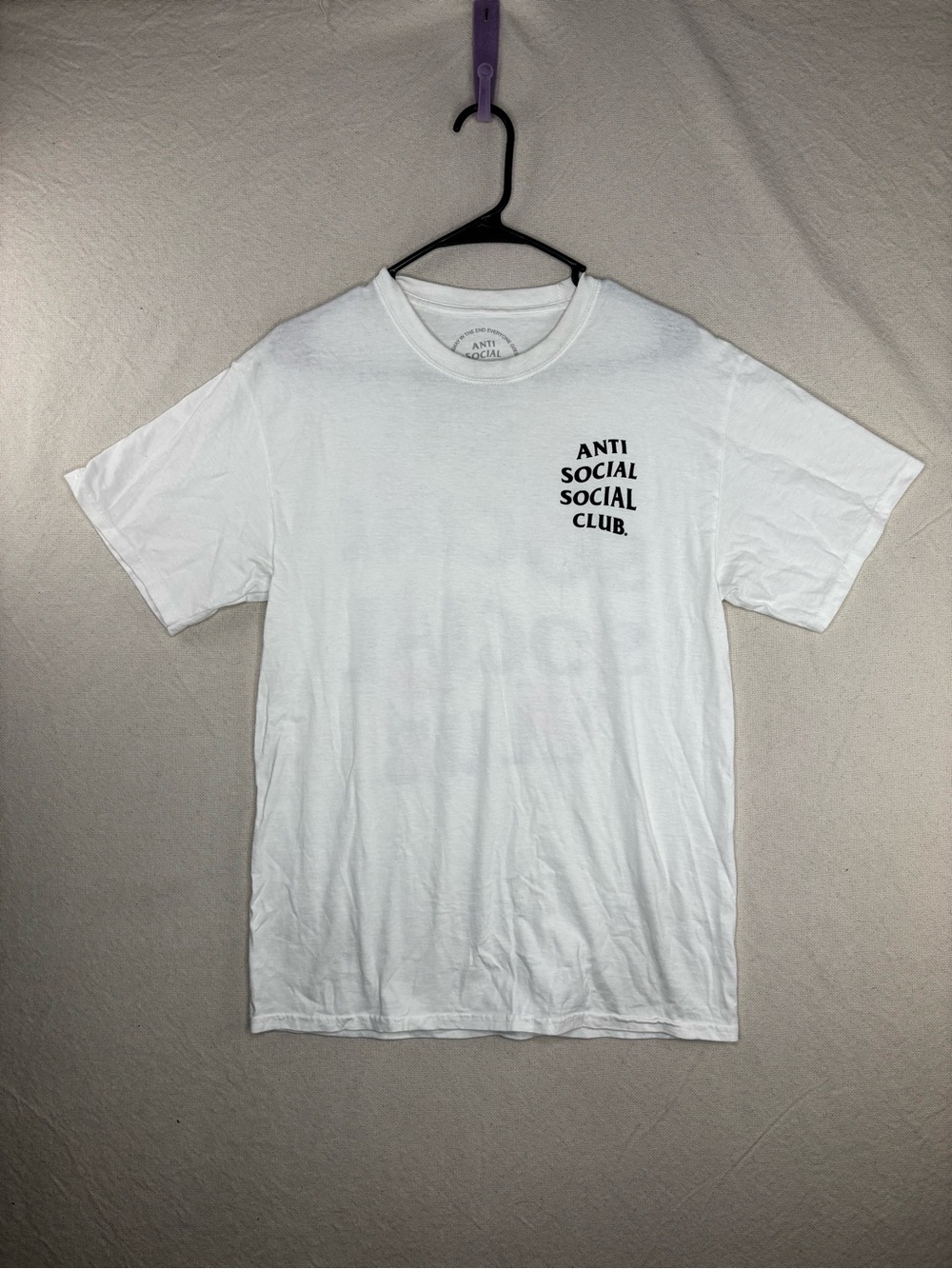 Anti social social club men’s medium white t shirt